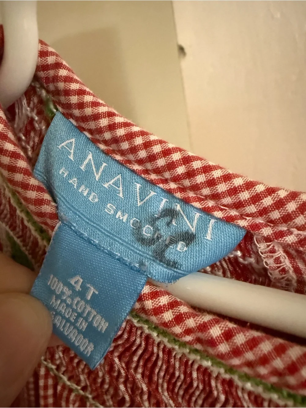 Anavini Hand Smoxked Christmas Bishop Dress